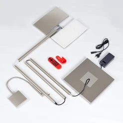 Hofstein Jamilena Deckenfluter LED Nickel-Matt, 3-flammig, Fernbedienung -LED Leuchten Verkäufe 2022 jamilena deckenfluter h3384626 4