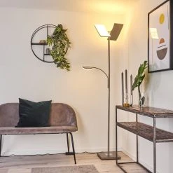 Hofstein Jamilena Deckenfluter LED Nickel-Matt, 3-flammig, Fernbedienung -LED Leuchten Verkäufe 2022 jamilena deckenfluter h3384626 6