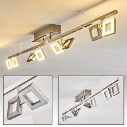 Hofstein JAMSA Deckenleuchte LED Edelstahl, 8-flammig