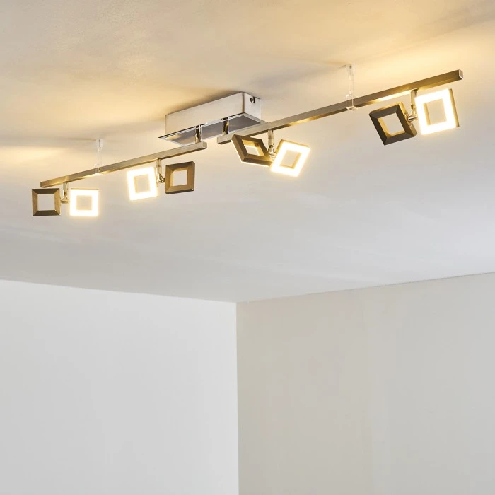 Hofstein JAMSA Deckenleuchte LED Edelstahl, 8-flammig 4 Hofstein JAMSA Deckenleuchte LED Edelstahl, 8-flammig – Bild 4