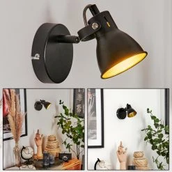 Hofstein Javel Wandleuchte LED Schwarz, 1-flammig