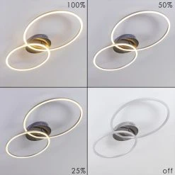 Hofstein Johsa Deckenleuchte LED Nickel-Matt, Silber, 2-flammig -LED Leuchten Verkäufe 2022 johsa deckenleuchte h3326190 5