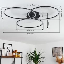 Hofstein Johsa Deckenleuchte LED Schwarz, 3-flammig -LED Leuchten Verkäufe 2022 johsa deckenleuchte h3381977 4