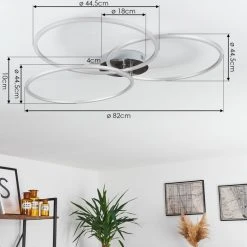 Hofstein Johsa Deckenleuchte LED Nickel-Matt, Silber, 3-flammig -LED Leuchten Verkäufe 2022 johsa deckenleuchte h3382011 4