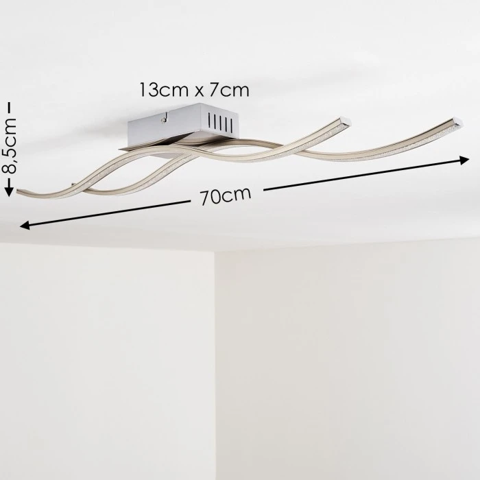 Hofstein Kalandi Deckenleuchte LED Nickel-Matt, 2-flammig 2 Hofstein Kalandi Deckenleuchte LED Nickel-Matt, 2-flammig – Bild 2