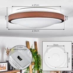 Hofstein Kelva Deckenleuchte LED Schwarz, Braun, Wei&szlig;, 1-flammig -LED Leuchten Verkäufe 2022 kelva deckenleuchte h3460306 3