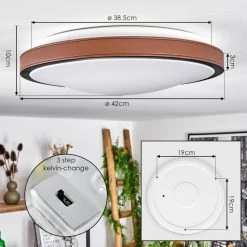 Hofstein Kelva Deckenleuchte LED Schwarz, Braun, Wei&szlig;, 1-flammig -LED Leuchten Verkäufe 2022 kelva deckenleuchte h3460344 3