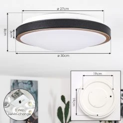 Hofstein Kelva Deckenleuchte LED Schwarz, Wei&szlig;, Altmessing, 1-flammig -LED Leuchten Verkäufe 2022 kelva deckenleuchte h3582107 3