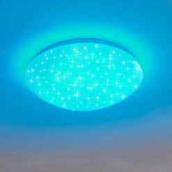 Hofstein Kendal Deckenleuchte LED Wei&szlig;, 1-flammig, Fernbedienung, Farbwechsler -LED Leuchten Verkäufe 2022 kendal deckenleuchte h3110461 do1 8