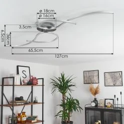 Hofstein Kereita Deckenleuchte LED Nickel-Matt, 1-flammig -LED Leuchten Verkäufe 2022 kereita deckenleuchte h3382035 3