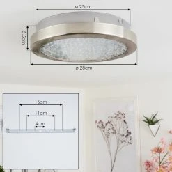 Hofstein Kerns Deckenleuchte LED Nickel-Matt, 1-flammig -LED Leuchten Verkäufe 2022 kerns deckenleuchte h3550779 3