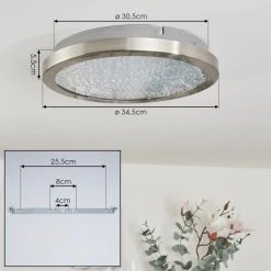 Hofstein Kerns Deckenleuchte LED Nickel-Matt, 1-flammig -LED Leuchten Verkäufe 2022 kerns deckenleuchte h3550793 3