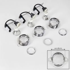 Hofstein Kerrouan Einbauleuchte 3-er Set LED Chrom, 1-flammig -LED Leuchten Verkäufe 2022 kerrouan einbauleuchte 3 er set h3618936 4