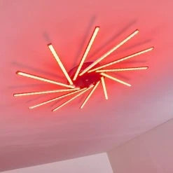 Hofstein Kinna Deckenleuchte LED Edelstahl, 12-flammig, Fernbedienung, Farbwechsler -LED Leuchten Verkäufe 2022 kinna deckenleuchte h3273890 12