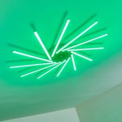 Hofstein Kinna Deckenleuchte LED Edelstahl, 12-flammig, Fernbedienung, Farbwechsler -LED Leuchten Verkäufe 2022 kinna deckenleuchte h3273890 13