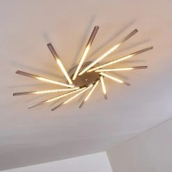 Hofstein Kinna Deckenleuchte LED Edelstahl, 12-flammig, Fernbedienung, Farbwechsler -LED Leuchten Verkäufe 2022 kinna deckenleuchte h3273890 15