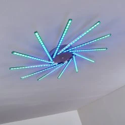 Hofstein Kinna Deckenleuchte LED Edelstahl, 12-flammig, Fernbedienung, Farbwechsler -LED Leuchten Verkäufe 2022 kinna deckenleuchte h3273890 20