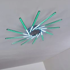 Hofstein Kinna Deckenleuchte LED Edelstahl, 12-flammig, Fernbedienung, Farbwechsler -LED Leuchten Verkäufe 2022 kinna deckenleuchte h3273890 29