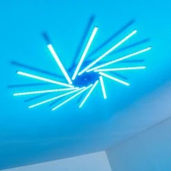 Hofstein Kinna Deckenleuchte LED Edelstahl, 12-flammig, Fernbedienung, Farbwechsler -LED Leuchten Verkäufe 2022 kinna deckenleuchte h3273890 3