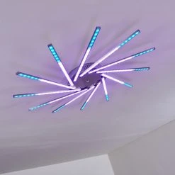 Hofstein Kinna Deckenleuchte LED Edelstahl, 12-flammig, Fernbedienung, Farbwechsler -LED Leuchten Verkäufe 2022 kinna deckenleuchte h3273890 30