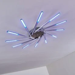 Hofstein Kinna Deckenleuchte LED Edelstahl, 12-flammig, Fernbedienung, Farbwechsler -LED Leuchten Verkäufe 2022 kinna deckenleuchte h3273890 32