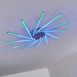 Hofstein Kinna Deckenleuchte LED Edelstahl, 12-flammig, Fernbedienung, Farbwechsler -LED Leuchten Verkäufe 2022 kinna deckenleuchte h3273890 33