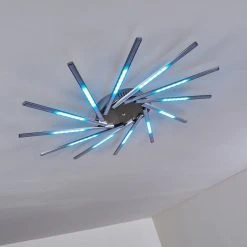 Hofstein Kinna Deckenleuchte LED Edelstahl, 12-flammig, Fernbedienung, Farbwechsler -LED Leuchten Verkäufe 2022 kinna deckenleuchte h3273890 34