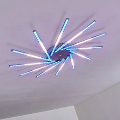 Hofstein Kinna Deckenleuchte LED Edelstahl, 12-flammig, Fernbedienung, Farbwechsler -LED Leuchten Verkäufe 2022 kinna deckenleuchte h3273890 9