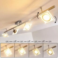 Hofstein Kolari Deckenleuchte LED Nickel-Matt, Chrom, 4-flammig