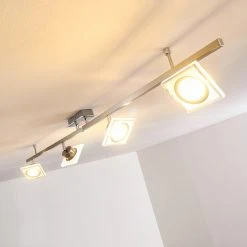 Hofstein Kolari Deckenleuchte LED Nickel-Matt, Chrom, 4-flammig -LED Leuchten Verkäufe 2022 kolari deckenleuchte h3097281 12