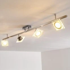 Hofstein Kolari Deckenleuchte LED Nickel-Matt, Chrom, 4-flammig -LED Leuchten Verkäufe 2022 kolari deckenleuchte h3097281 15