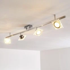 Hofstein Kolari Deckenleuchte LED Nickel-Matt, Chrom, 4-flammig -LED Leuchten Verkäufe 2022 kolari deckenleuchte h3097281 16