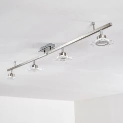 Hofstein Kolari Deckenleuchte LED Nickel-Matt, Chrom, 4-flammig -LED Leuchten Verkäufe 2022 kolari deckenleuchte h3097281 18