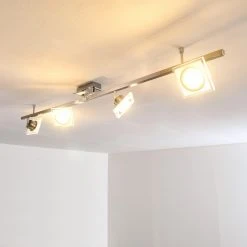 Hofstein Kolari Deckenleuchte LED Nickel-Matt, Chrom, 4-flammig -LED Leuchten Verkäufe 2022 kolari deckenleuchte h3097281 2