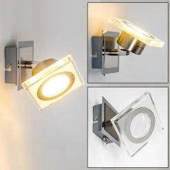 Hofstein Kolari Wandleuchte LED Nickel-Matt, Chrom, 1-flammig
