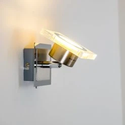 Hofstein Kolari Wandleuchte LED Nickel-Matt, Chrom, 1-flammig -LED Leuchten Verkäufe 2022 kolari wandleuchte h3007105 10