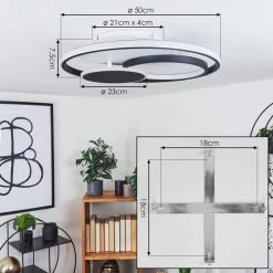 Hofstein Kolo Deckenleuchte LED Schwarz, Wei&szlig;, 1-flammig -LED Leuchten Verkäufe 2022 kolo deckenleuchte h3551585 3
