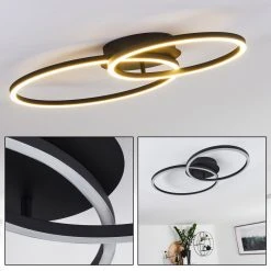 Hofstein Korca Deckenleuchte LED Schwarz, 2-flammig