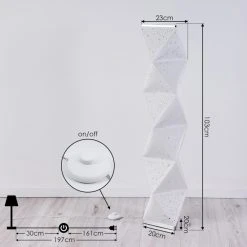 Hofstein Korskrogen Stehleuchte LED Wei&szlig;, 1-flammig, Fernbedienung, Farbwechsler -LED Leuchten Verkäufe 2022 korskrogen stehleuchte h3426401 3