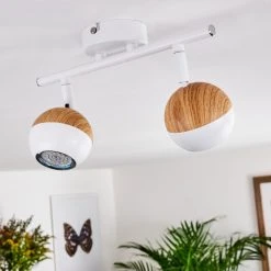 Hofstein Kotaoa Deckenleuchte LED Wei&szlig;, Holz hell, 2-flammig -LED Leuchten Verkäufe 2022 kotaoa deckenleuchte h3394885 11