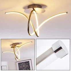 Hofstein Kourou Deckenleuchte LED Nickel-Matt, 1-flammig