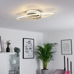 Hofstein Krabi Deckenleuchte LED Nickel-Matt, 3-flammig, Fernbedienung -LED Leuchten Verkäufe 2022 krabi deckenleuchte h3371206 18
