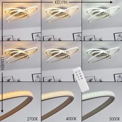 Hofstein Krabi Deckenleuchte LED Nickel-Matt, 3-flammig, Fernbedienung -LED Leuchten Verkäufe 2022 krabi deckenleuchte h3371206 4