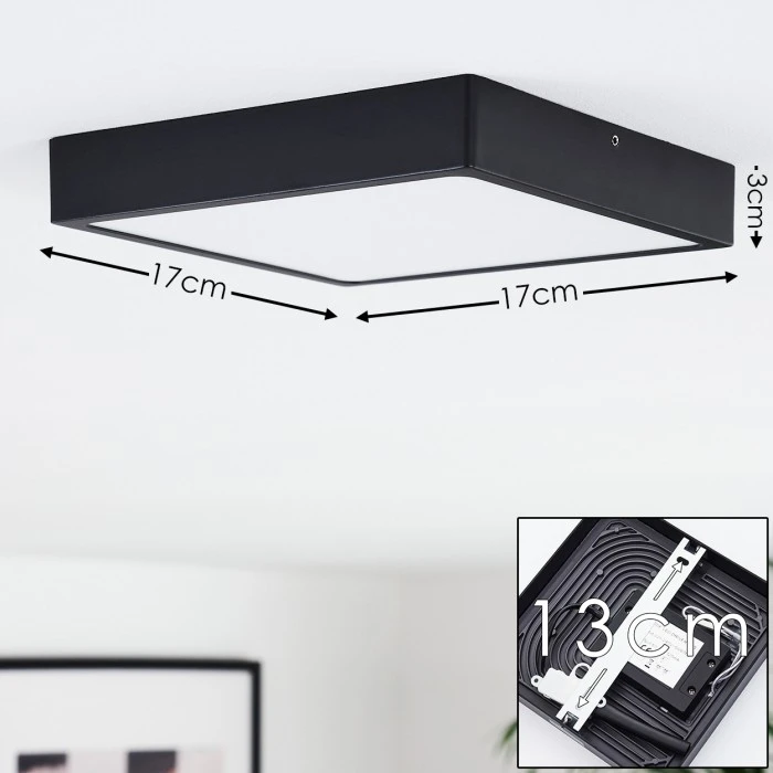 Hofstein Kragos Deckenpanel LED Schwarz, Weiß, 1-flammig 2 Hofstein Kragos Deckenpanel LED Schwarz, Weiß, 1-flammig – Bild 2