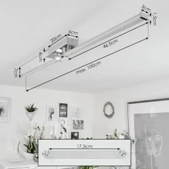 Hofstein Kudus Deckenleuchte LED Chrom, 1-flammig -LED Leuchten Verkäufe 2022 kudus deckenleuchte h3654408 3