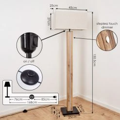 Hofstein Kyneton Stehleuchte LED Schwarz, Naturfarben, 2-flammig -LED Leuchten Verkäufe 2022 kyneton stehleuchte h3571194 3
