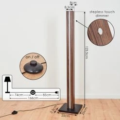 Hofstein Kyneton Stehleuchte LED Schwarz, Holz dunkel, 1-flammig -LED Leuchten Verkäufe 2022 kyneton stehleuchte h3571224 3