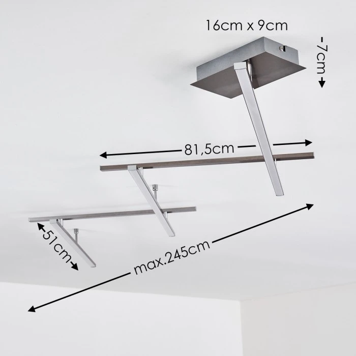Hofstein Lacure Deckenleuchte LED Nickel-Matt, 5-flammig 2 Hofstein Lacure Deckenleuchte LED Nickel-Matt, 5-flammig – Bild 2