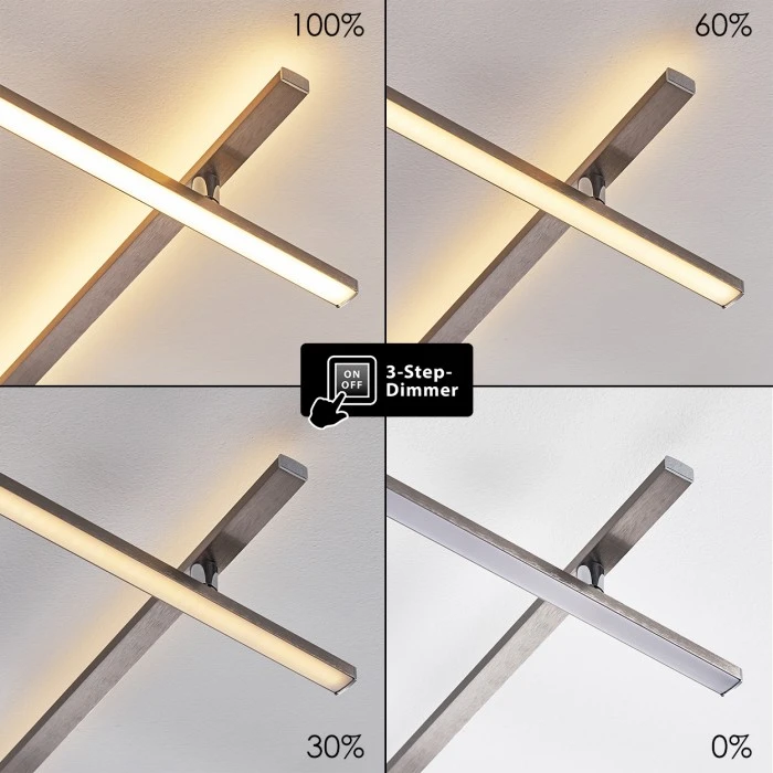 Hofstein Lacure Deckenleuchte LED Nickel-Matt, 5-flammig 4 Hofstein Lacure Deckenleuchte LED Nickel-Matt, 5-flammig – Bild 4