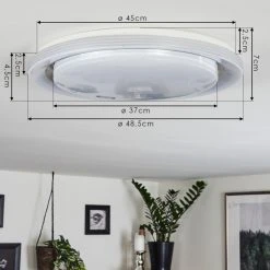 Hofstein Laganadi Deckenleuchte LED Chrom, 1-flammig, Fernbedienung, Farbwechsler -LED Leuchten Verkäufe 2022 laganadi deckenleuchte h3392393 3